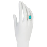 Jay King Chilean Blue Turquoise Cabochon Sterling Silver Band Ring Size 8